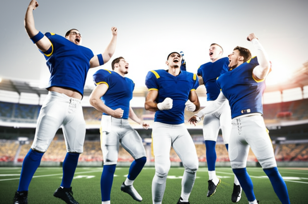 Football players celebrating